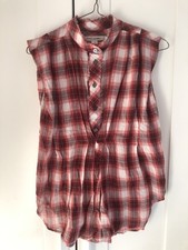 Marc Jacobs Cotton Tunic cotton blouse shirt Plaid Red check 2009 Runway Tartan