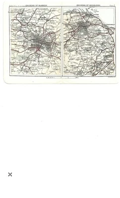 ENVIRONS of EDINBURGH & GLASGOW  - 1887 - Scotland Atlas by Bartholomew - Image 1 of 2
