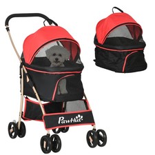 Hundewagen, 2 in 1 Hundetrolley Tragetasche, faltbarer Hundebuggy mit Kissen
