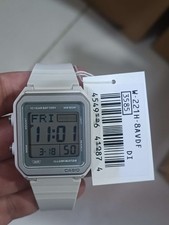 Casio W-221H-8AVDF Silver White Digital Watch 50M WR 10 Year Battery NEW