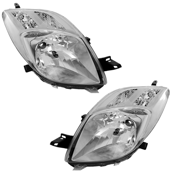 Scheinwerfer Set FüR Toyota Yaris P9 2005-2009 H4 Halogen LWR Stellmotor-image