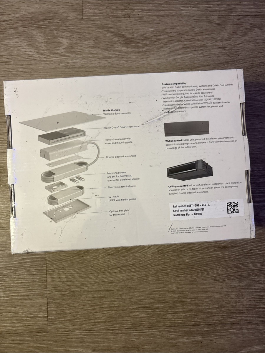 DAIKIN ONE+ SMART THERMOSTAT FOR VRV DA9000 DTST-ONE-ADA-A