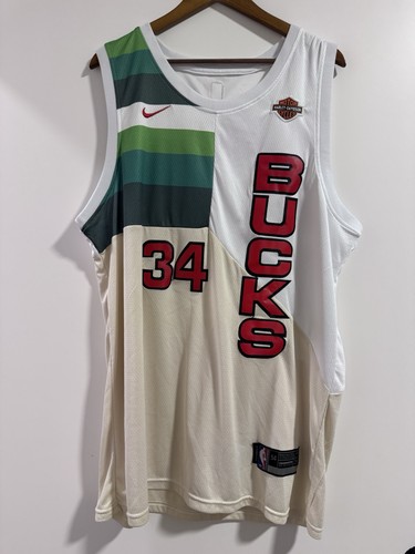 Giannis Antetokounmpo Bucks Nike Earned Edition Swingman Jersey Men's Size 52