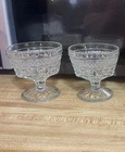 2-Anchor Hocking Wexford clear glass footed sherbet or dessert dishes