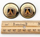 Tabra Sterling Brass & 14K Gold Round Disc Mosaic Pyramid Pierced Earrings — photo 9