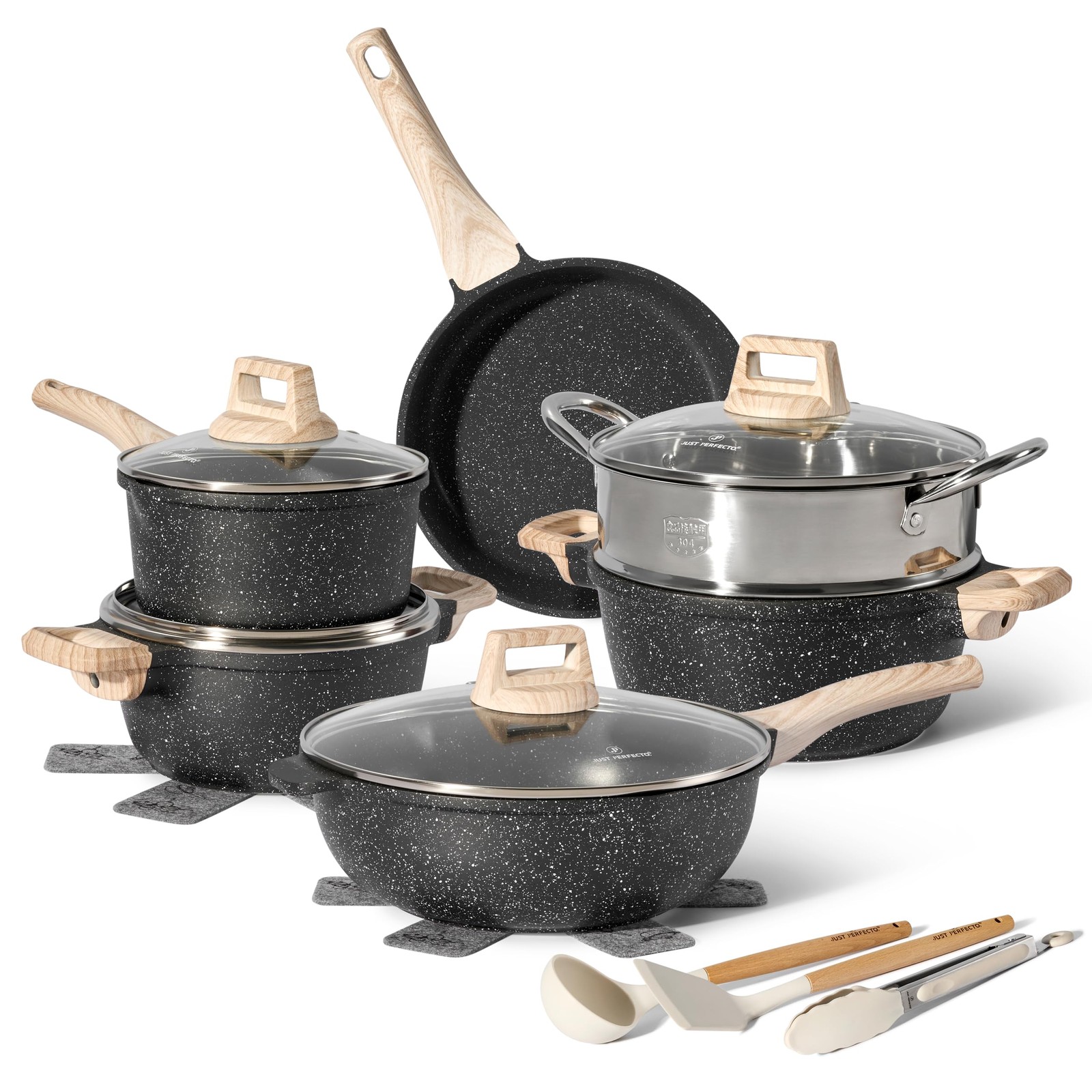 Lot de casseroles et poêles empilables pour en finir avec les placards encombrés et la vaisselle difficile