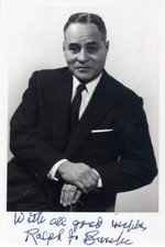NOBEL PEACE PRIZE 1950 DIPLOMAT Ralph J. Bunche autograph, signed photo