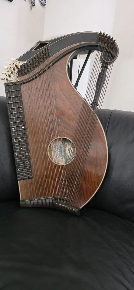 Historische Harfenzither Clemens Gillier Markneukirchen 42-seitige Kreuzzither - Bild 2 von 4