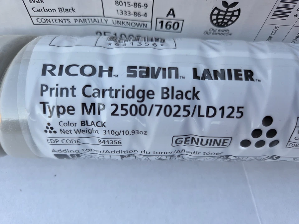 优惠! Ricoh 841356/841000 Black Toner Cartridge for Aficio MP 2500/2500SP SEE! — 第 3/4 张图片
