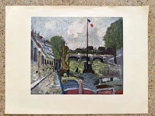 Vintage Lithograph "Plate Two Pont Neuf (1908)" by Maurice Utrillo