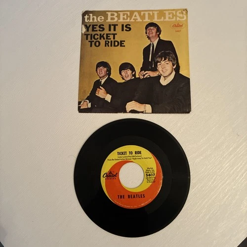 Ticket To Ride 45RPM THE BEATLES 1965 Vinyl Good Cover Poor