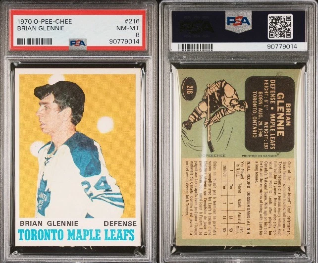 PSA 8 1970 OPC Hockey #216 Brian Glennie Toronto Maple Leafs 90779014 New Holder - Image 3 of 3