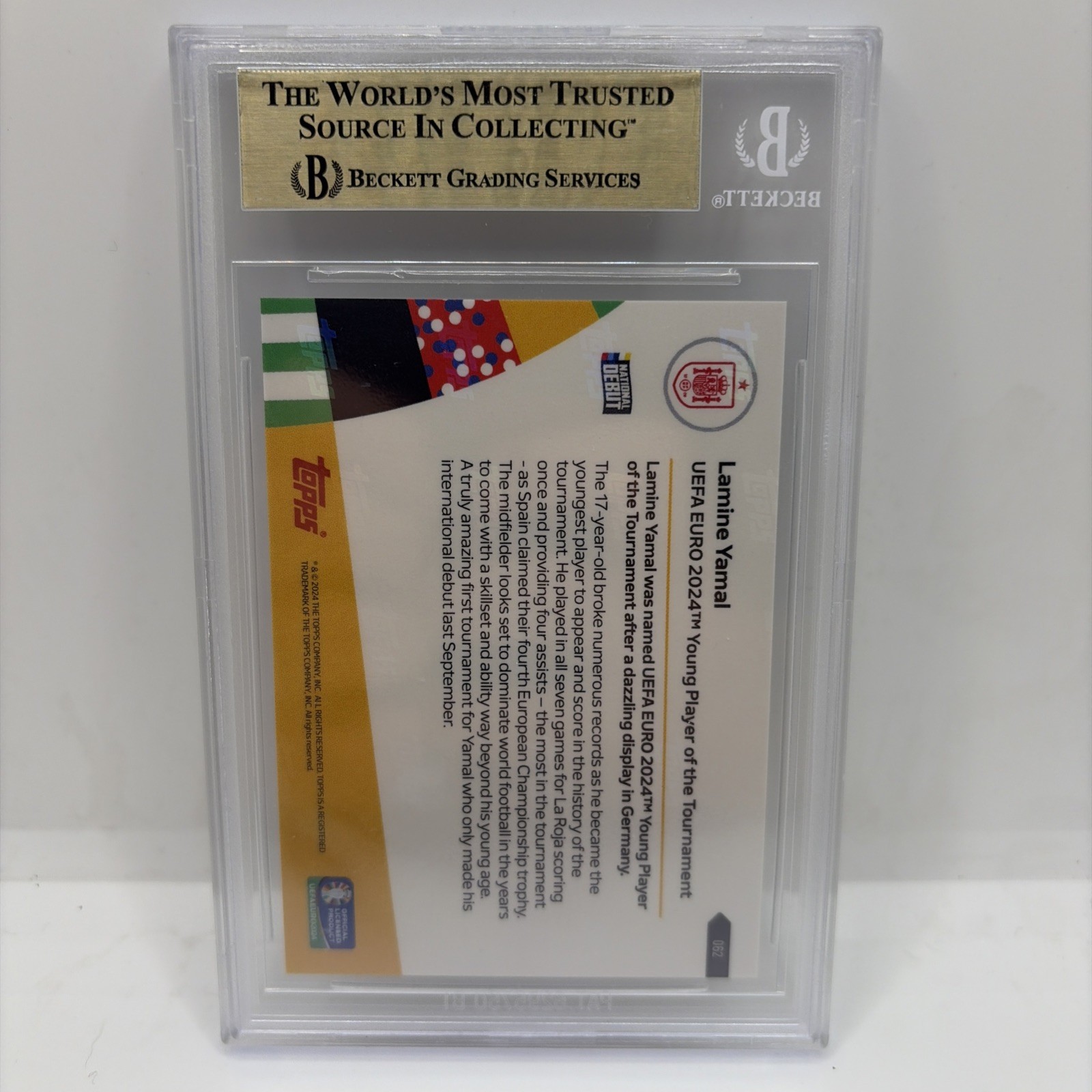 2024 Topps Now UEFA Euro /15829 Lamine Yamal #062 BGS 10 PRISTINE view 2