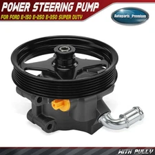 Power Steering Pump with 6-Groove Pulley for Ford E-150 E-250 E-350 Super Duty