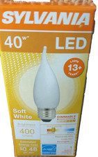 Sylvania 40451 LED B10 Candle Flame Light Bulb, Medium Base, Frosted,