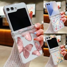 Case For Samsung Galaxy Z Flip7 FE Flip6 Flip5 Butterfly Flower Hard Clear Cover