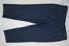 HAGGAR MEN PANT 44x29 BLUE DENIM CHINO CASUAL FRIDAY PLEATED CLASSIC FIT 11/14