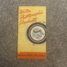 Vintage 1944 Weston Photographic Products  Film Ratings Very Good FB1