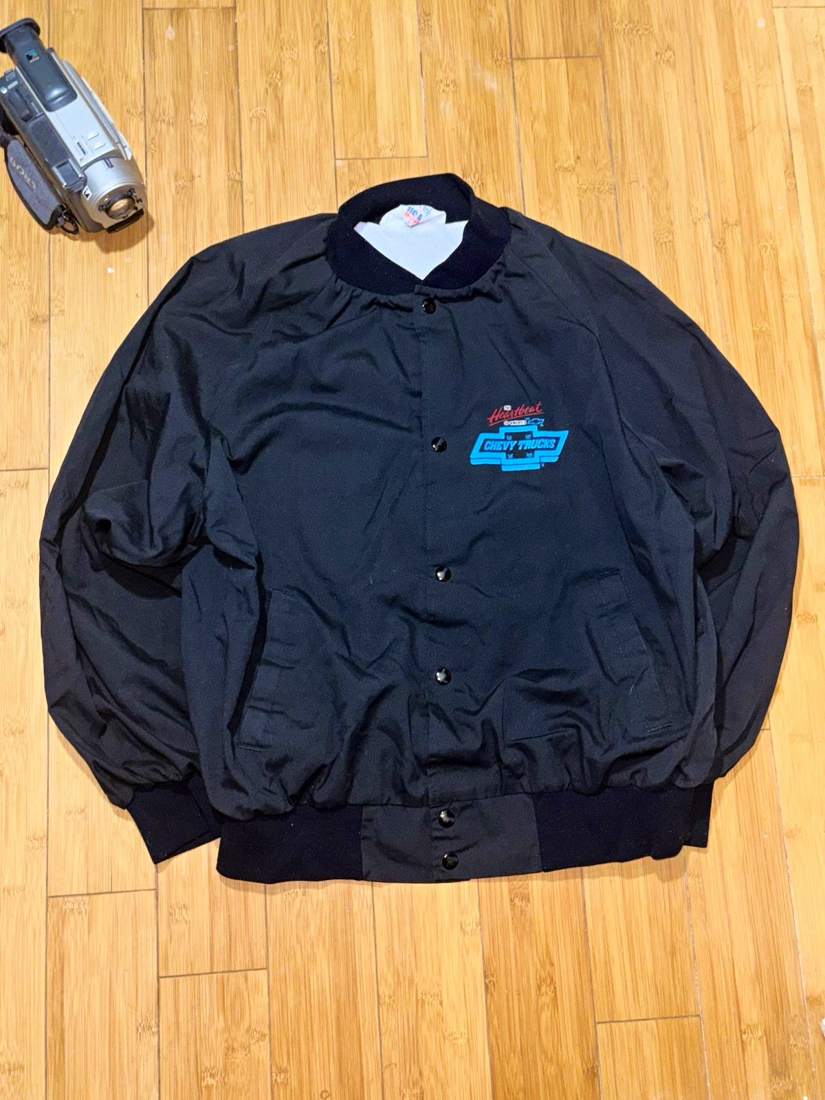 VTG 80s Chevrolet Heartbeat of America Men’s Button Up Bomber Jacket Size Large - product detail image 1