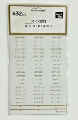 The Happy Planner MAMBI Work + Life Task Reminder Gold Letter Stickers!