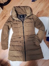 jacke Anorak Mantel Winter daunen federn stepp zara xs 34 braun Bronze Gold