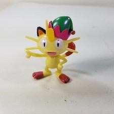 Meowth Holiday Christmas Pokemon Toy Figure Jazwares Elf Hat Small Mini