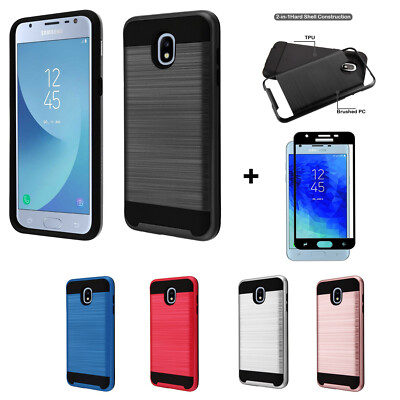 For Samsung Galaxy J3 V 2018/Orbit/Star/Achieve Hybrid Case +Screen  Ptotector