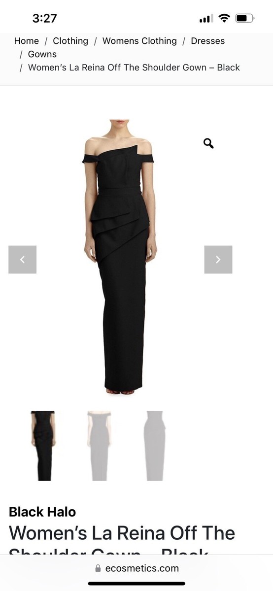 black halo long dress Evangeline Maxi Dress