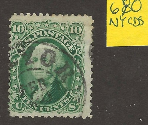 US Scott #68 Solid, clean, NY CDS cancel Fine as shown!