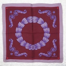M291 GIANNI VERSACE Silk Red Jacquard Scarf Scarves Pocket Square 16.5" X 17"