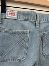 Vintage 1970s Levi  s Orange Tab Pants Hippie Flare Jeans Size 28x30 LightBlue