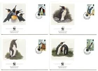 WWF E81 Falkland Isl 4 FDC 1991 Birds Penguins