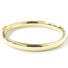 9ct Gold Bangle Ladies Hinged Safety Catch UK Hallmarked 6.5mm Wide