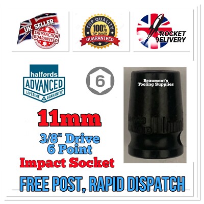 11mm Halfords Advanced Impact Socket 3/8 Drive 6 Point *Free Rapid Post*