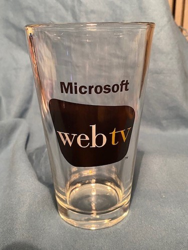 Microsoft webtv logo Pint Glass - MINT 1997 WebTV - Picture 12 of 14