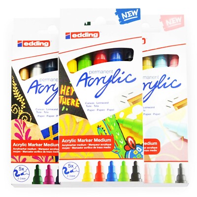 Edding 5100 Permanent Acrylic Paint Marker Pens Medium 2-3mm Bullet Nib