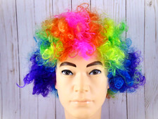 Killer Clown Wig Bright Multi Color Curly Afro Style 9236WM Fits Most Adults
