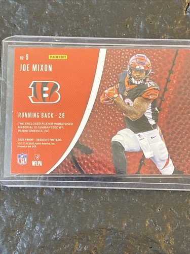Joe Mixon 2020 Absolute Ball Hoggs Worn/Used Patch Card # 9 NFL Bengals - Picture 8 of 12
