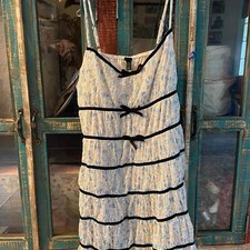 Floral Lace Tiered Dress with Black Bow Accents Size XL by Wild Fable