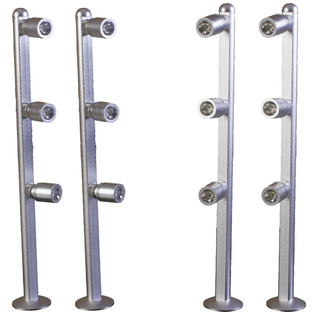 4x Retail display jewelry showcase silver LED light pole FY-53 UL power supply