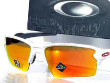 NEW Oakley FLAK 2.0 XL Shiny White PRIZM Ruby Lens Sunglass 9188-93