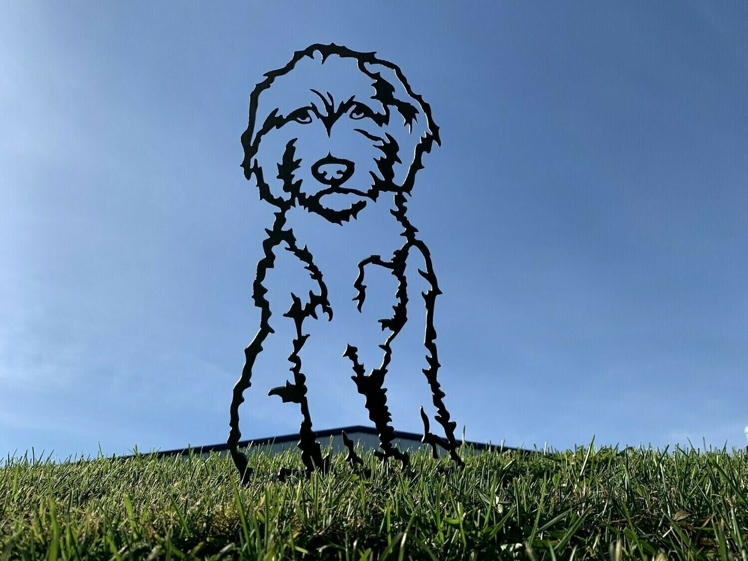 Labradoodle Metal Doodle Dog Rusty Garden Art Silhouette Ornament Mild Steel