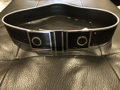 Alexander Mcqueen Leather Belt With Buckle - NWT ALEXANDER MCQUEEN Mens Black Graffiti Twin Skull Buckle  main image 2
