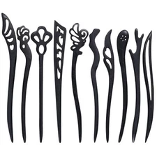 10 Pcs Wooden Chinese Hair Sticks Japanese Chopstick Hair Pins for Women