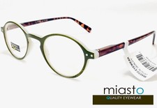  LOT OF 2  MIASTO RETRO ROUND KEYHOLE PREPPY READING SPECS GLASSES 1.25 GREEN