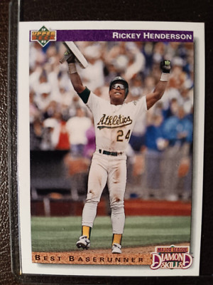 Hank Aaron / Rickey Henderson サインカード9枚限定 RICKY HENDERSON A'S 1992 UPPER DECK BASEBALL CARD #648 | eBay