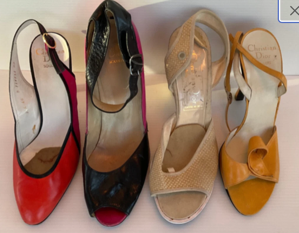Christian Dior SINGLES PAS PAIRES talons vintage pour créateurs (lot de 4)