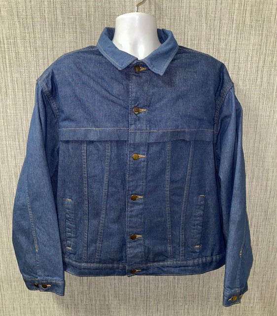 Hidden Agenda Mens Blue Denim Button Front Jean Jacket 27.5 In Armpit I