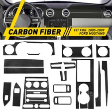 Carbon Fiber Interior Dash Panel Decoration Cover Trim for 2005-09 Ford Mustang