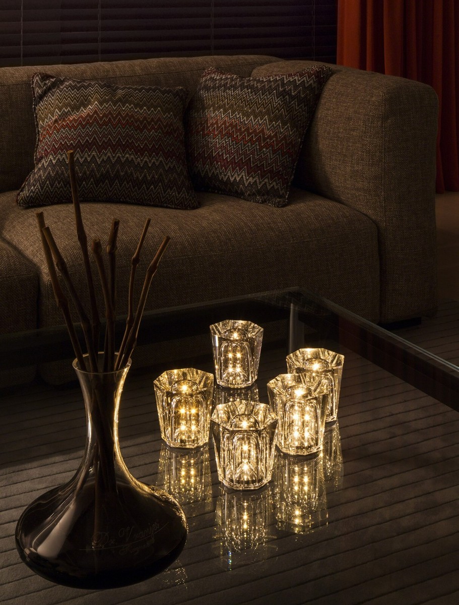 Ambientec Xtal Crystal Cordless LED Table Lamp Solid Glass Ambientec Xtal Crystal Cordless LED Table Lamp Solid Glass